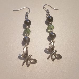 Dragonfly Green Earrings